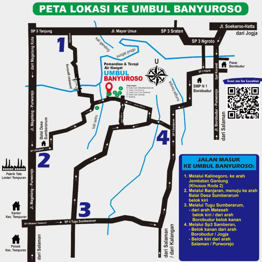 Peta rute ke lokasi umbul banyu roso magelang